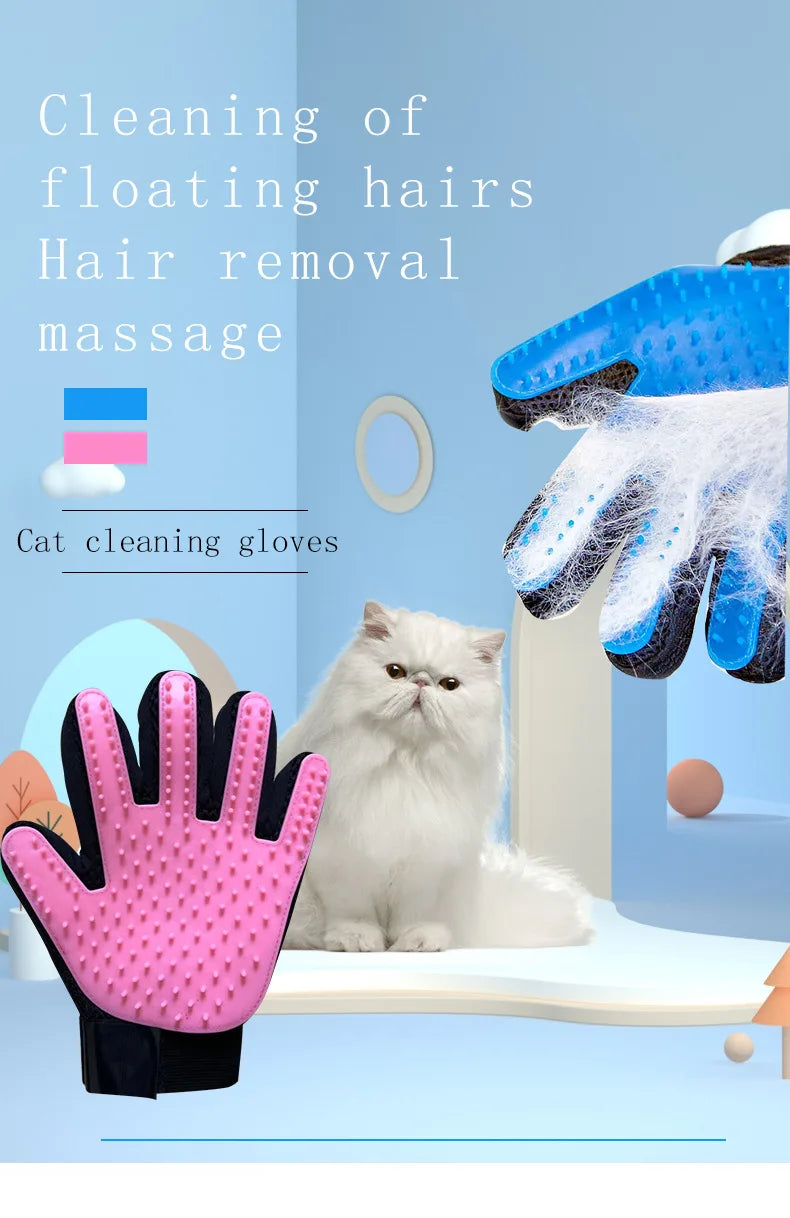 Pet Hair Remover Gloves Cat Grooming Hair Deshedding Brush Dog Comb Pet Bath Remover Clean Massage For Animal Massage Supplies