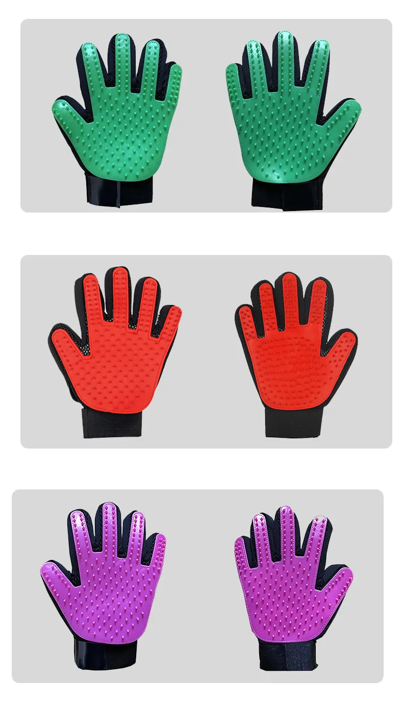 Pet Hair Remover Gloves Cat Grooming Hair Deshedding Brush Dog Comb Pet Bath Remover Clean Massage For Animal Massage Supplies