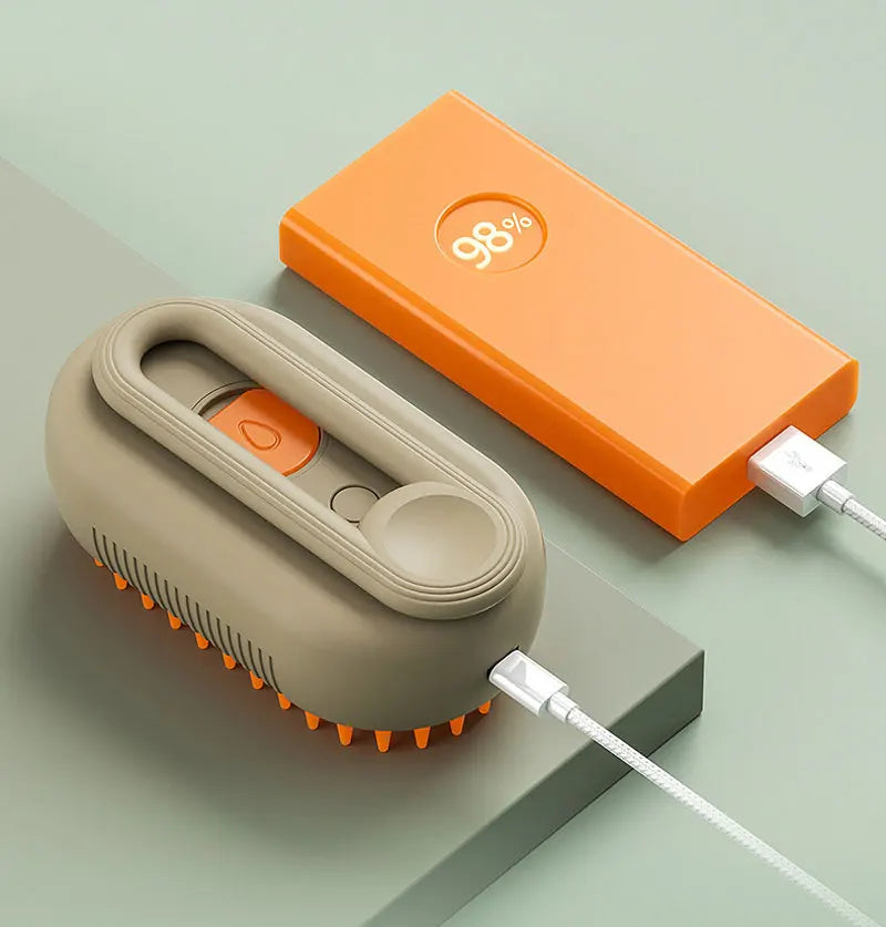 Steamy Brush Electric Spray Cat Hair Brush 3in1 Pet Hair Removal Tool 360° Rotating Handle Silicone Multifunctional Massage Comb