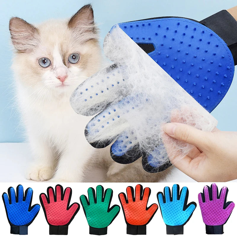 Pet Hair Remover Gloves Cat Grooming Hair Deshedding Brush Dog Comb Pet Bath Remover Clean Massage For Animal Massage Supplies