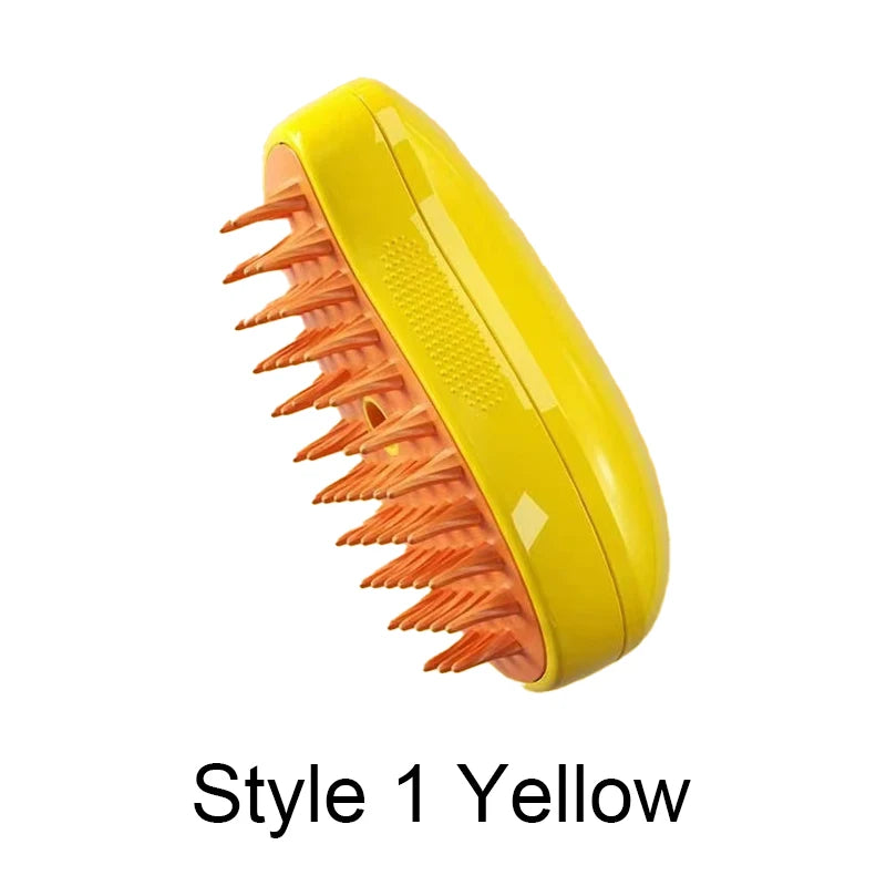 Steamy Brush Electric Spray Cat Hair Brush 3in1 Pet Hair Removal Tool 360° Rotating Handle Silicone Multifunctional Massage Comb
