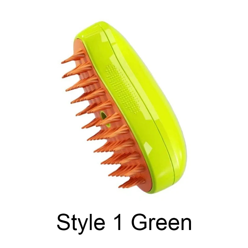 Steamy Brush Electric Spray Cat Hair Brush 3in1 Pet Hair Removal Tool 360° Rotating Handle Silicone Multifunctional Massage Comb